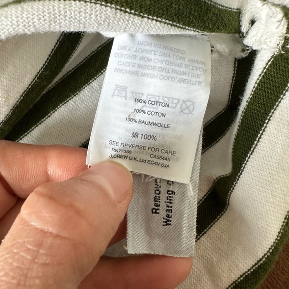 J. Crew Classic White And Olive Green Knit Top - Picture 6 of 11